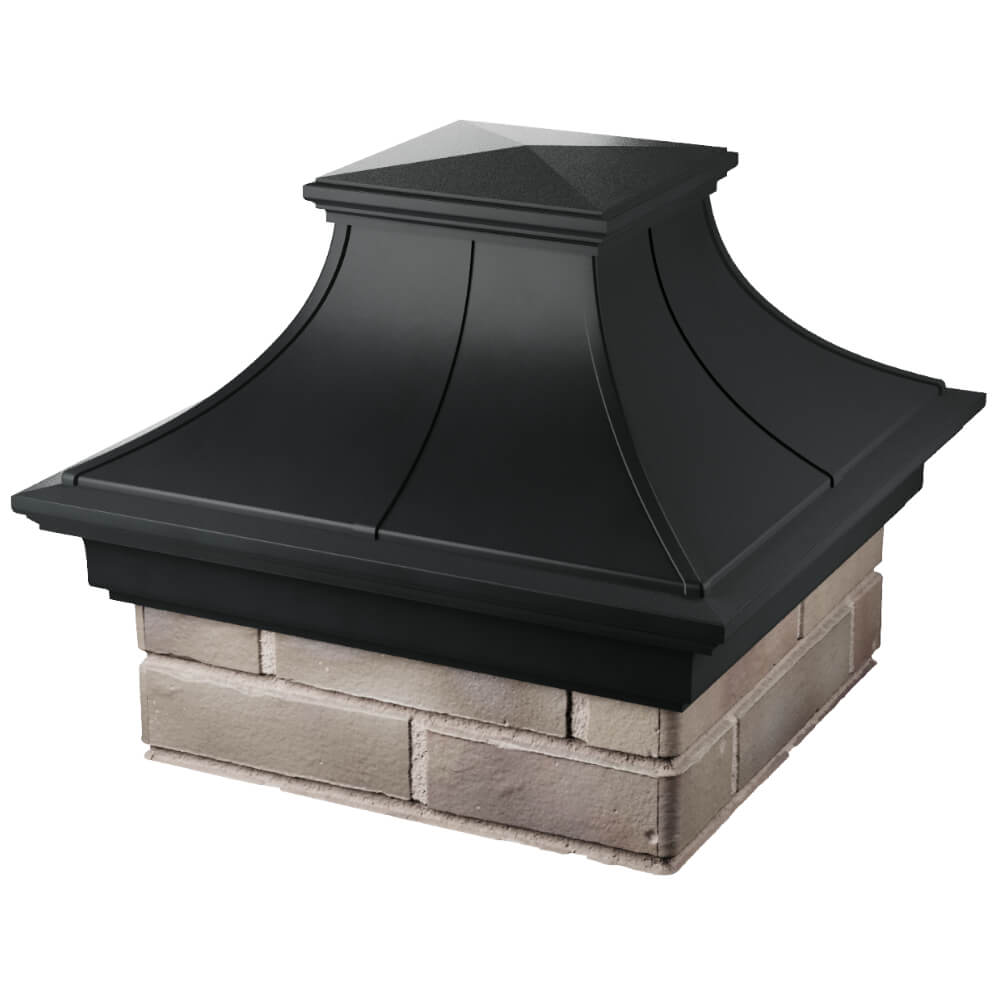 Колпак Zking Монблан Премиум Черный на столб 1.5х1.5 кирпича (385х385мм) в Жуковском фото