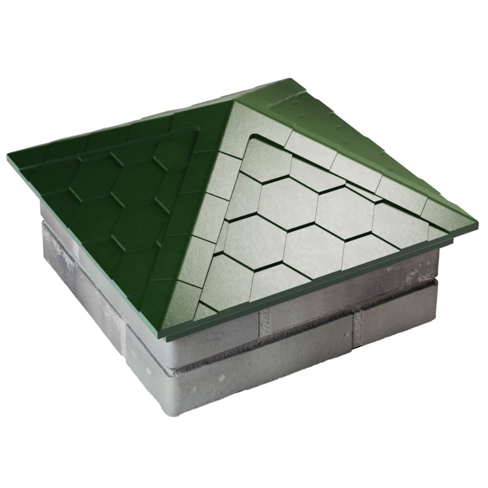 Колпак Zking Эверест Зеленый на столб 1.5х1.5 кирпича (390х390мм) в Жуковском фото