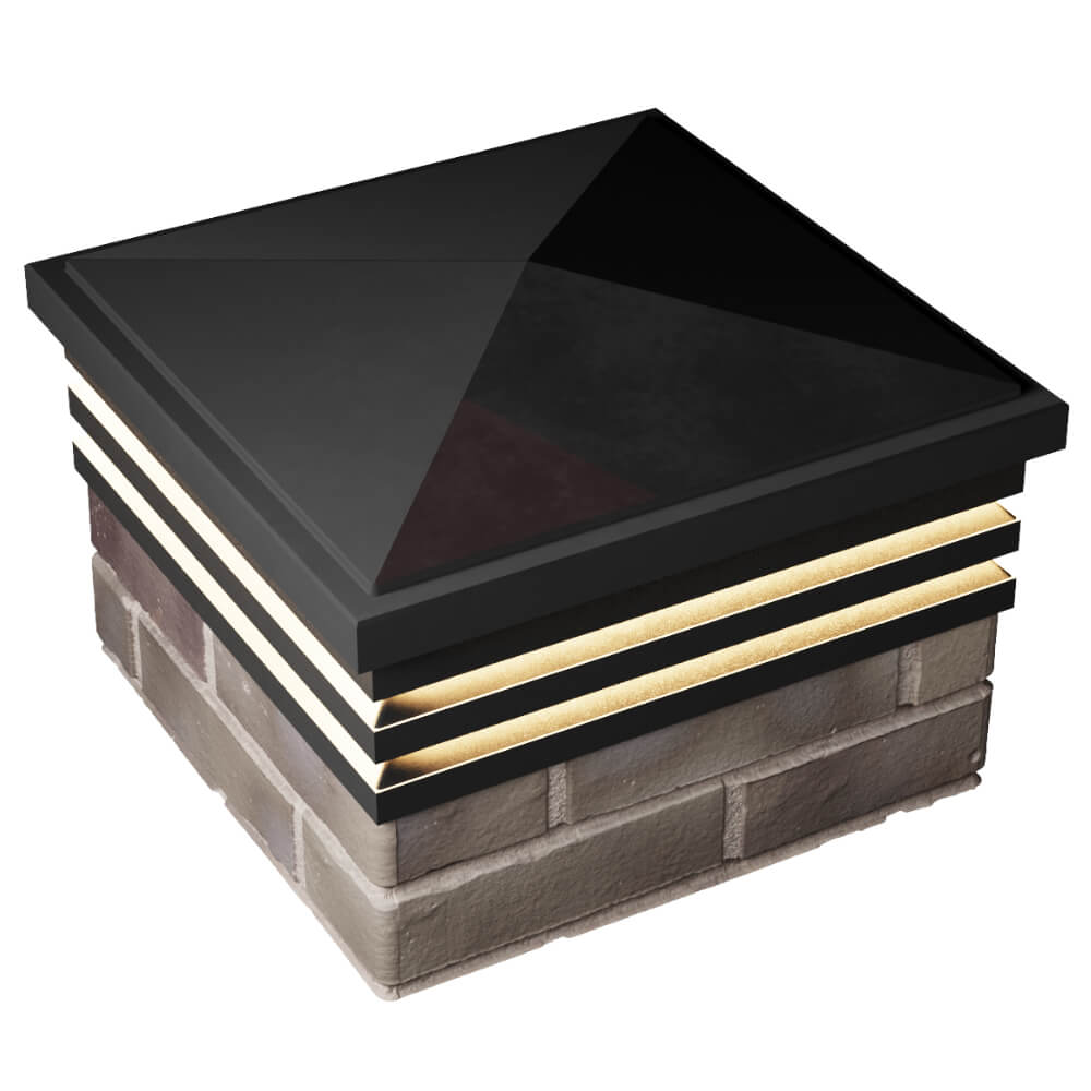 Колпак Zking Бона ХайТек Черный на столб 1.5х1.5 кирпича (385х385мм) с подсветкой в Жуковском фото