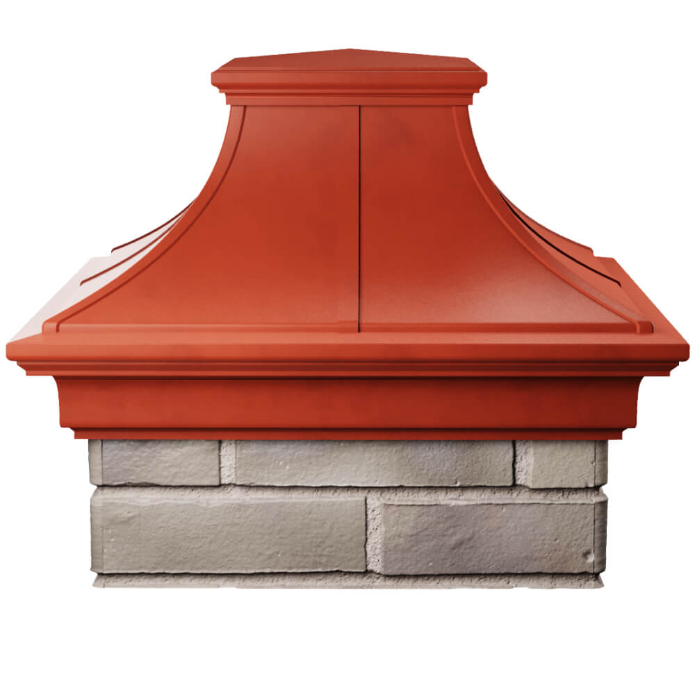 Колпак Zking Монблан Премиум Красный на столб 1.5х1.5 кирпича (385х385мм) Жуковский фото