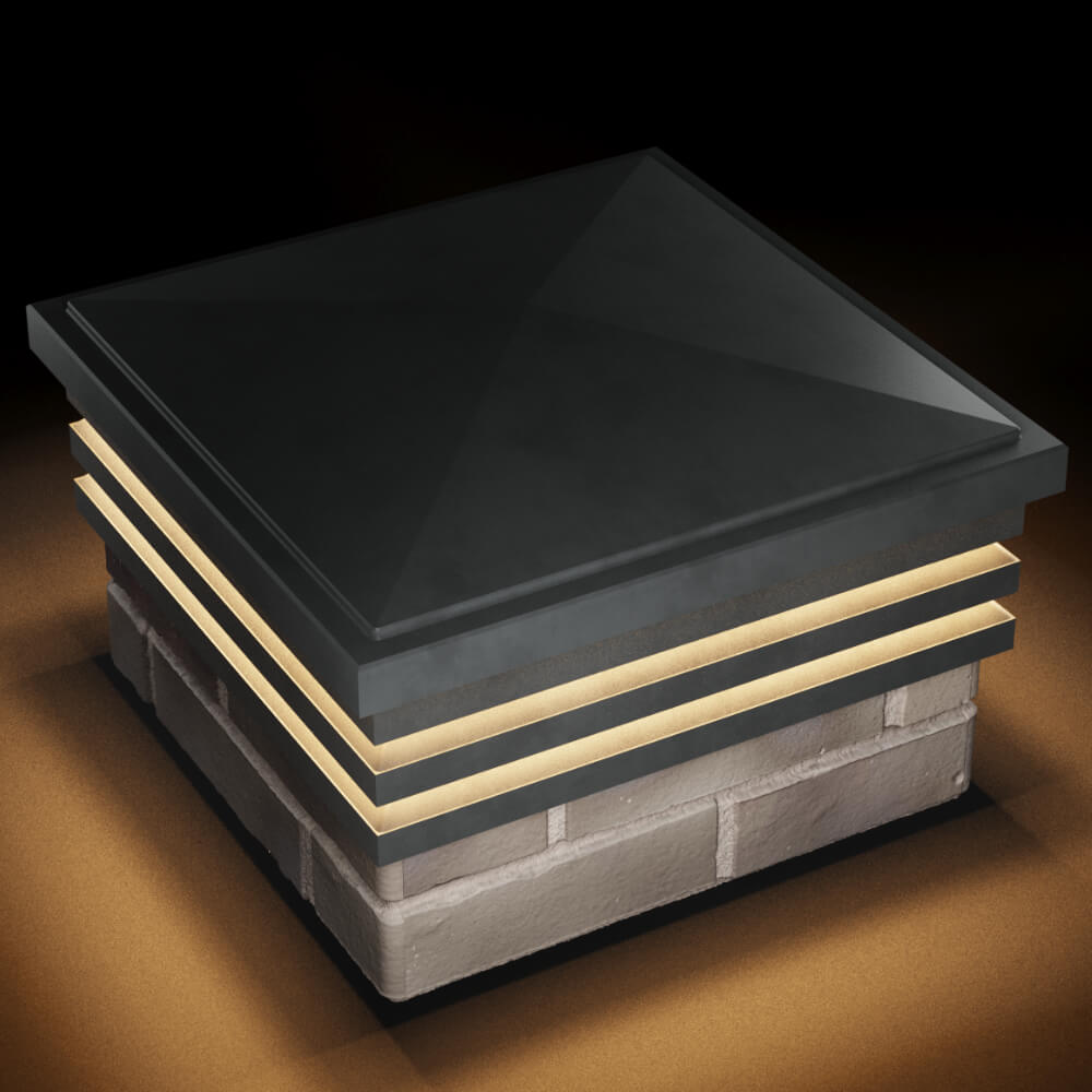 Колпак Zking Бона ХайТек Серый на столб 1.5х1.5 кирпича (385х385мм) с подсветкой в Жуковском фото