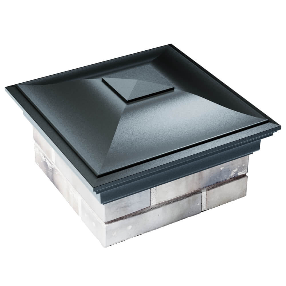 Колпак Zking Монблан Черный на столб 1.5х1.5 кирпича (385х385мм)