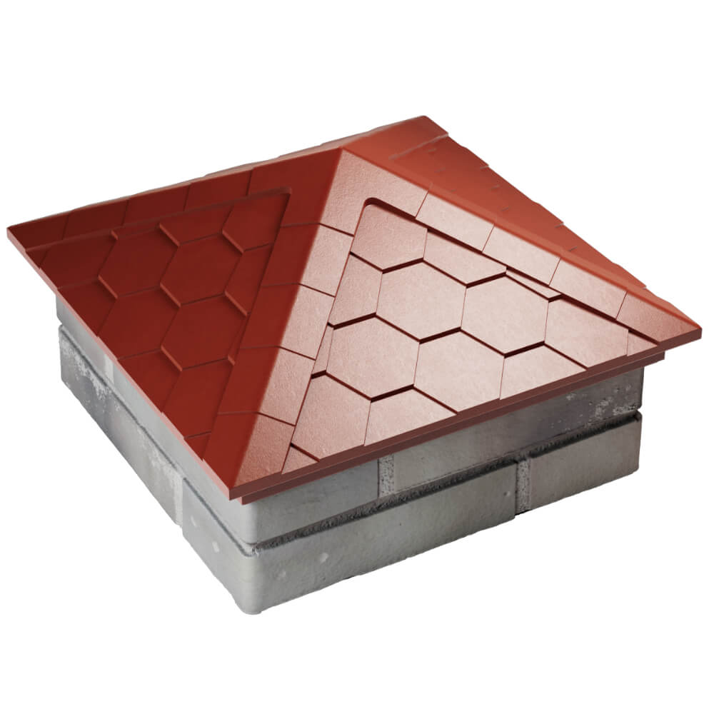 Колпак Zking Эверест Красный на столб 1.5х1.5 кирпича (390х390мм) в Жуковском фото