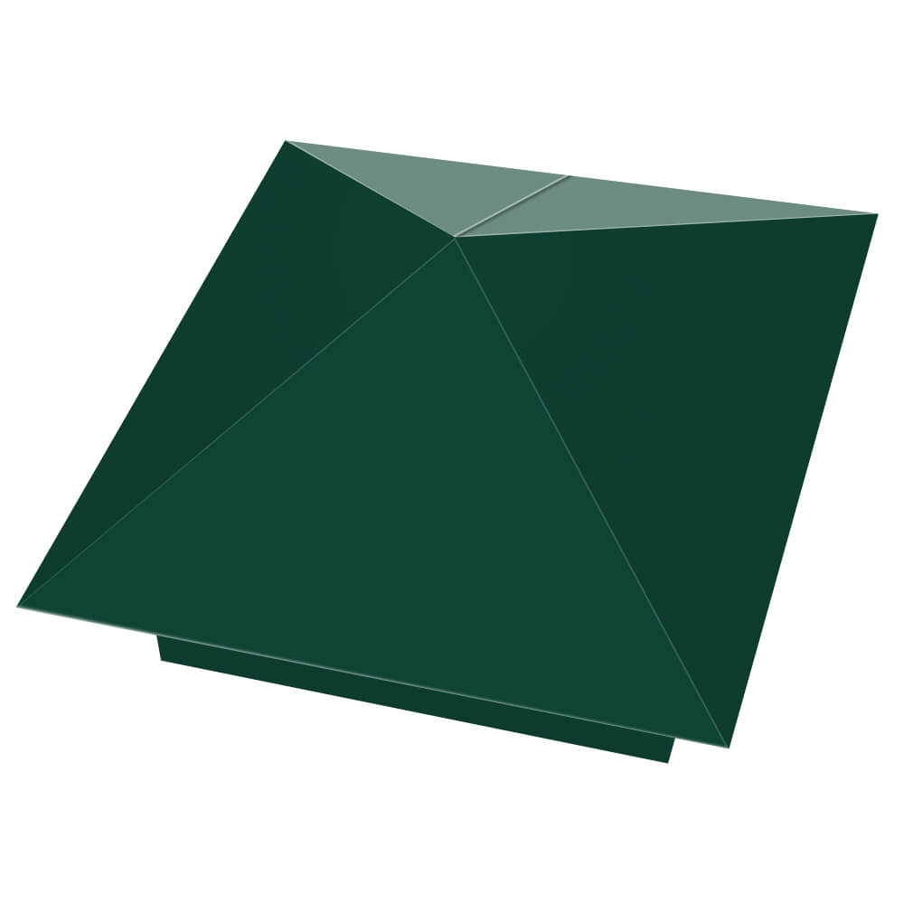 Колпак металлический 390х390мм RAL6005 Зеленый Мох заборный Жуковский фото