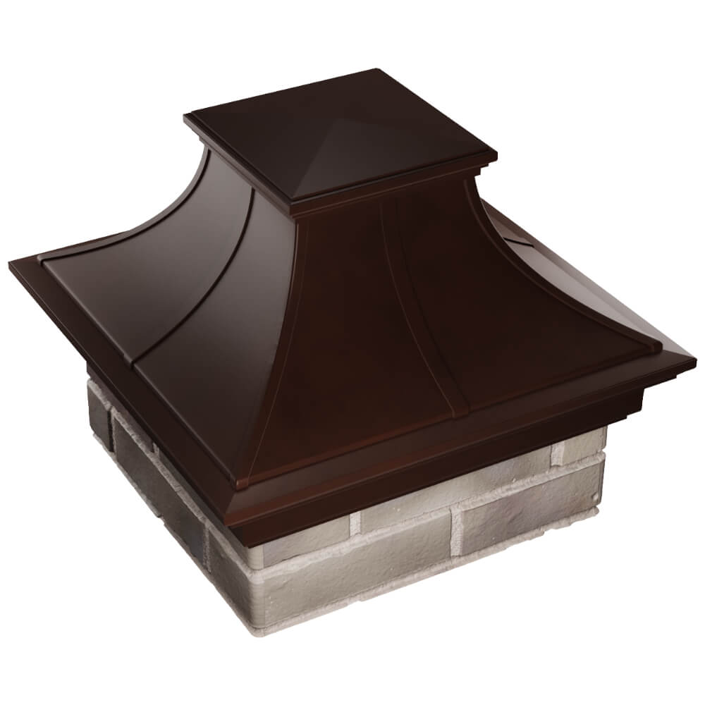 Колпак Zking Монблан Премиум Коричневый на столб 1.5х1.5 кирпича (385х385мм) в Жуковском фото