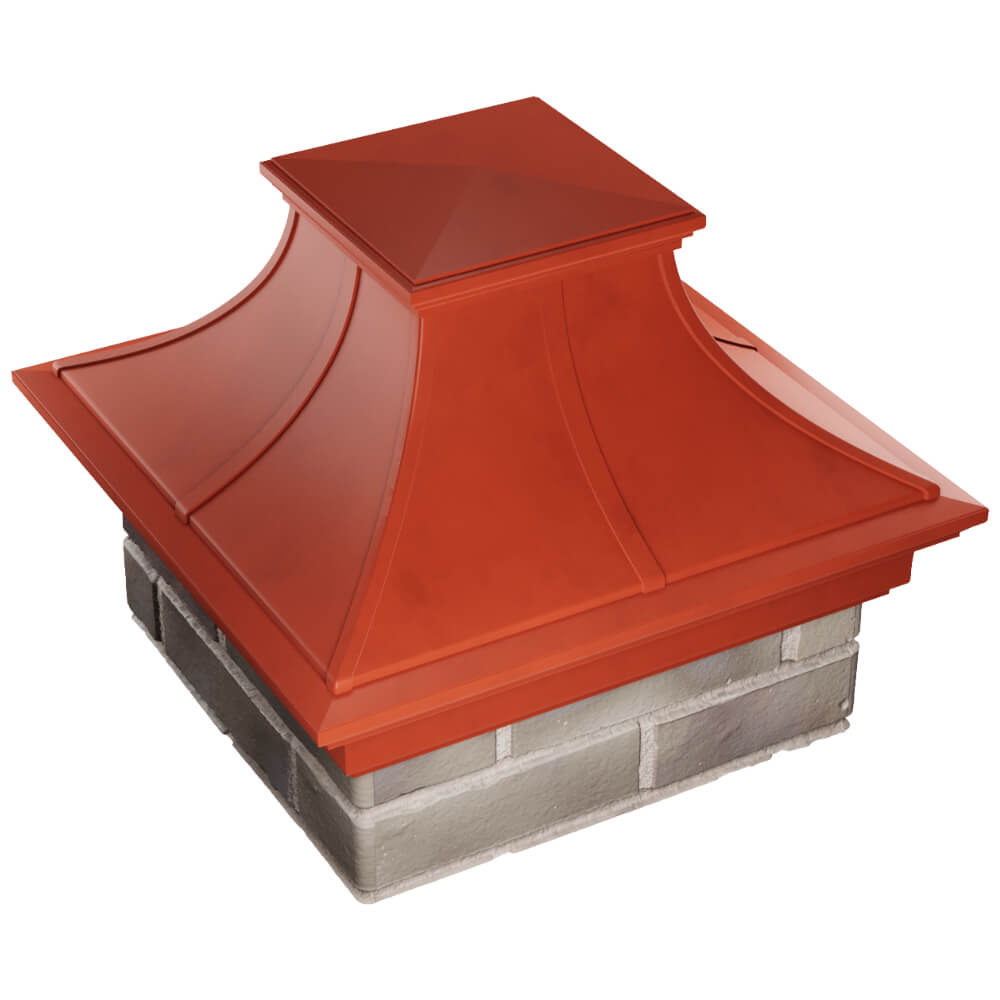Колпак Zking Монблан Премиум Красный на столб 1.5х1.5 кирпича (385х385мм) в Жуковском фото