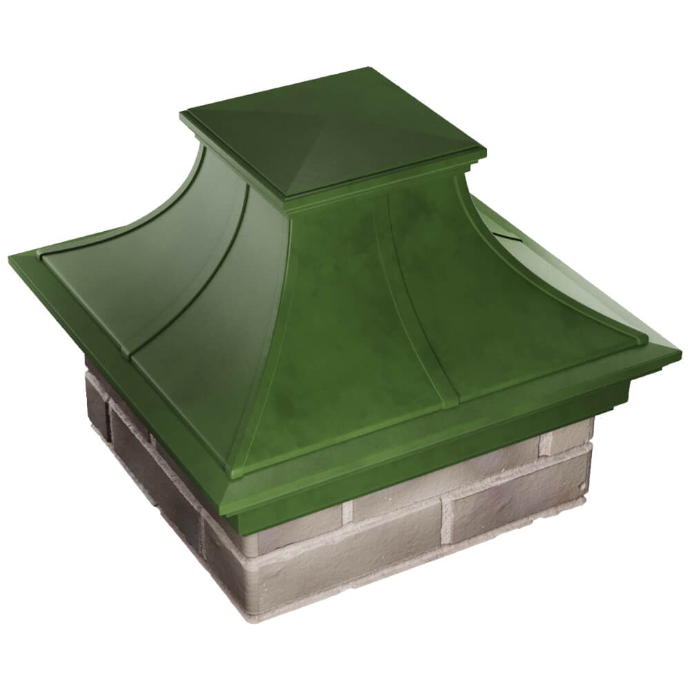 Колпак Zking Монблан Премиум Зеленый на столб 1.5х1.5 кирпича (385х385мм) в Жуковском фото