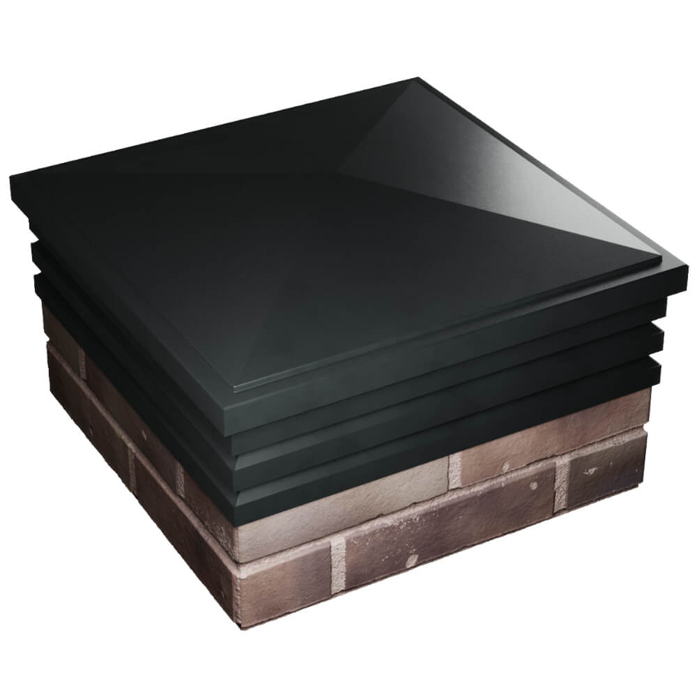 Колпак Zking Бона ХайТек Черный на столб 2х2 кирпича (513х513мм) в Жуковском фото