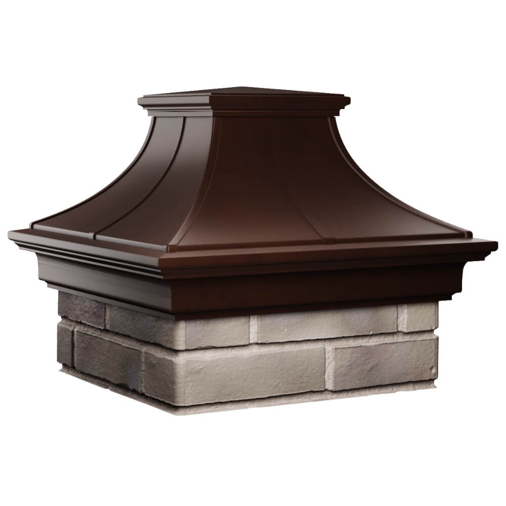 Колпак Zking Монблан Премиум Коричневый на столб 1.5х1.5 кирпича (385х385мм) в Жуковском фото