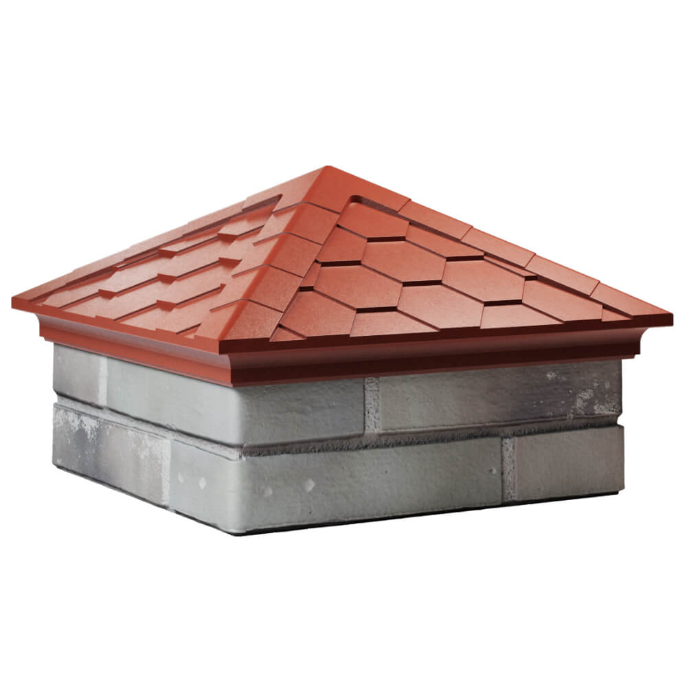 Колпак Zking Эверест Красный на столб 1.5х1.5 кирпича (390х390мм) в Жуковском фото