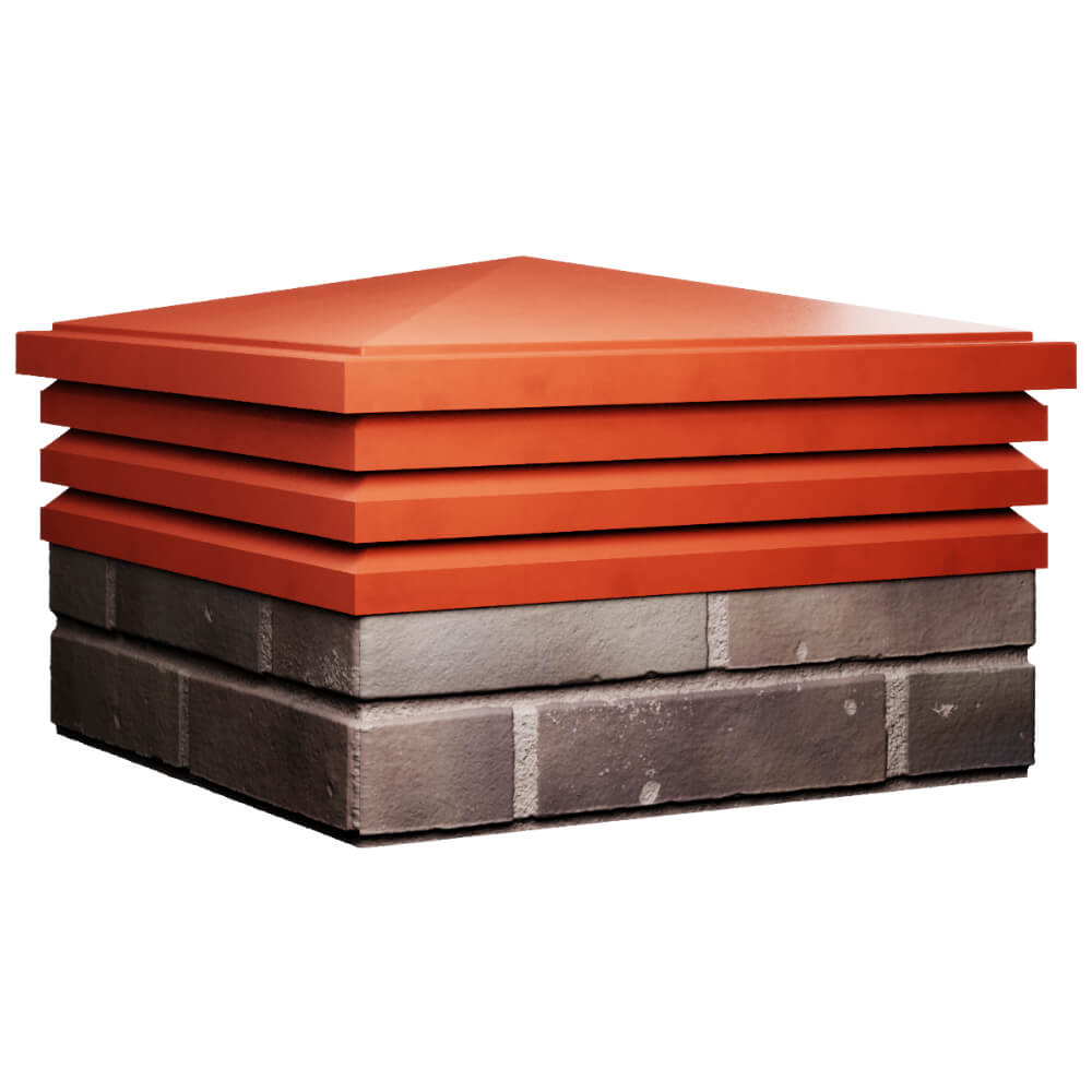 Колпак Zking Бона ХайТек Красный на столб 2х2 кирпича (513х513мм) в Жуковском фото