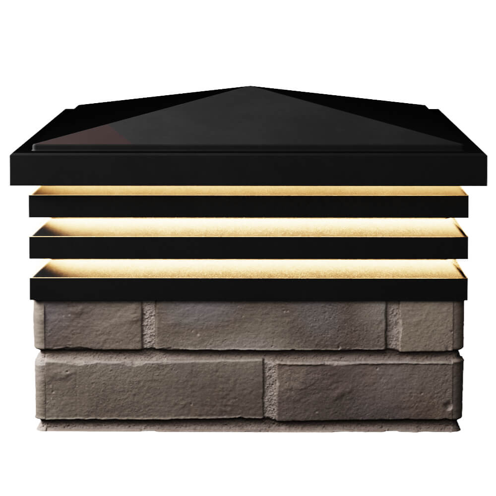 Колпак Zking Бона ХайТек Черный на столб 1.5х1.5 кирпича (385х385мм) с подсветкой в Жуковском фото