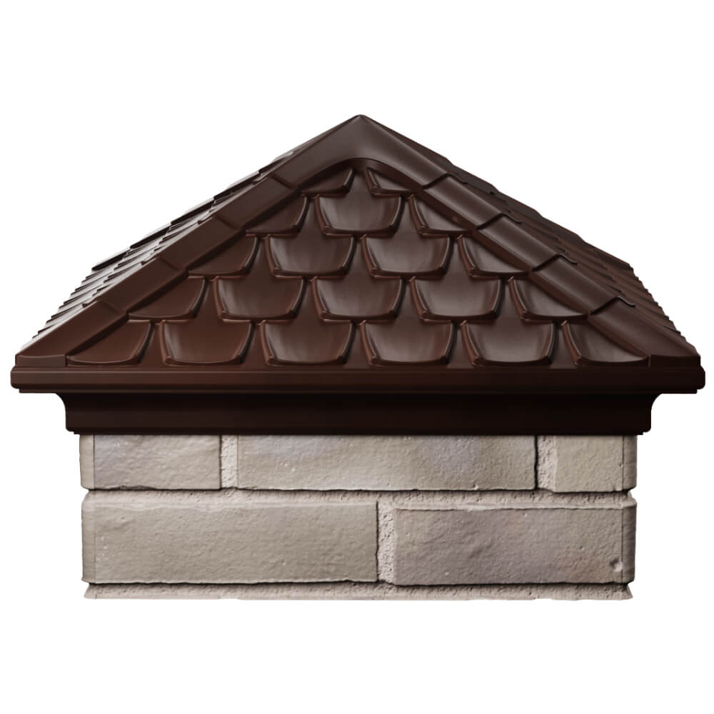 Колпак Zking Эльбрус Коричневый на столб 1.5х1.5 кирпича (385х385мм) Жуковский фото