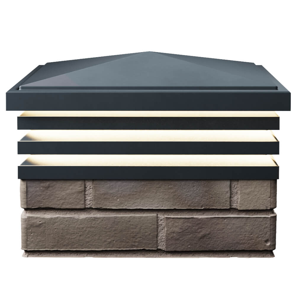 Колпак Zking Бона ХайТек Серый на столб 1.5х1.5 кирпича (385х385мм) с подсветкой в Жуковском фото