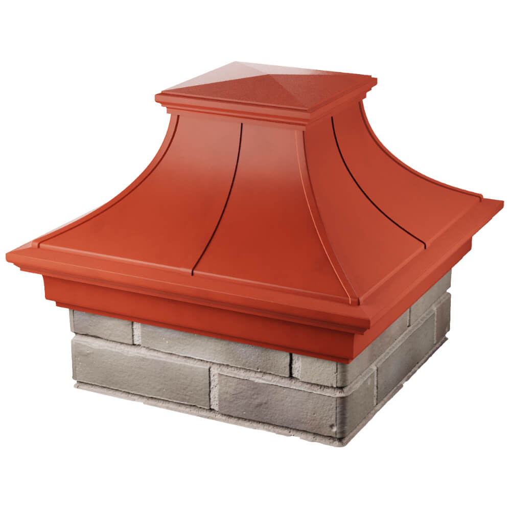 Колпак Zking Монблан Премиум Красный на столб 1.5х1.5 кирпича (385х385мм) в Жуковском фото