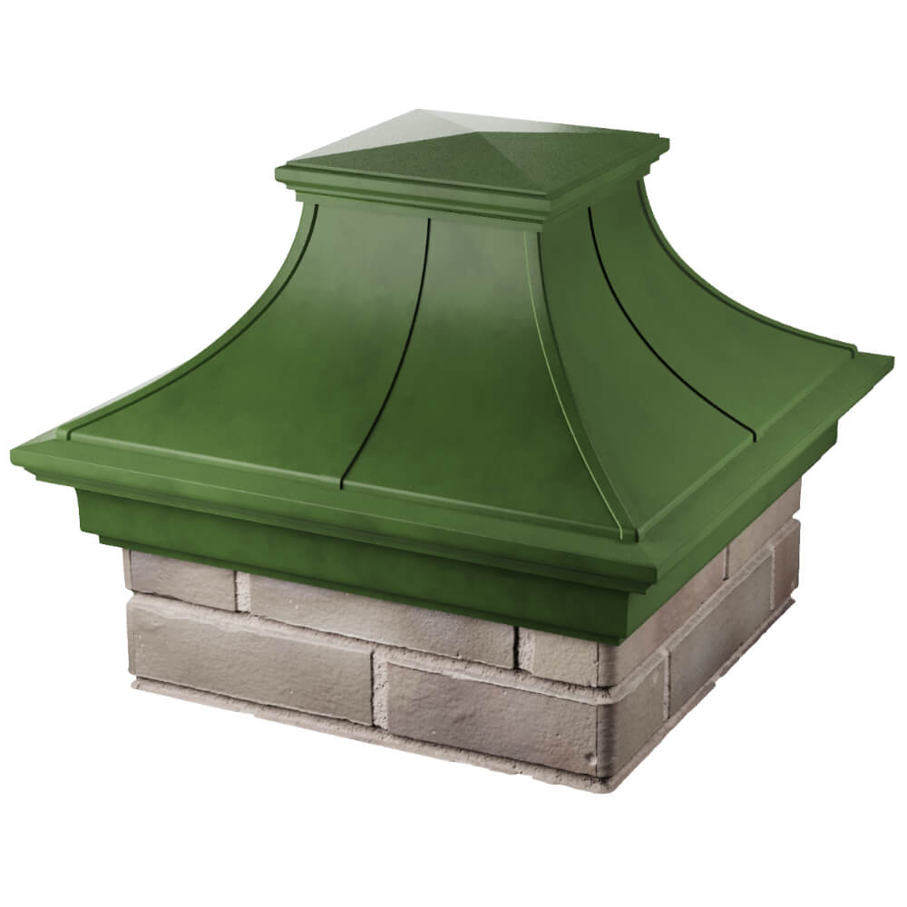 Колпак Zking Монблан Премиум Зеленый на столб 1.5х1.5 кирпича (385х385мм) в Жуковском фото