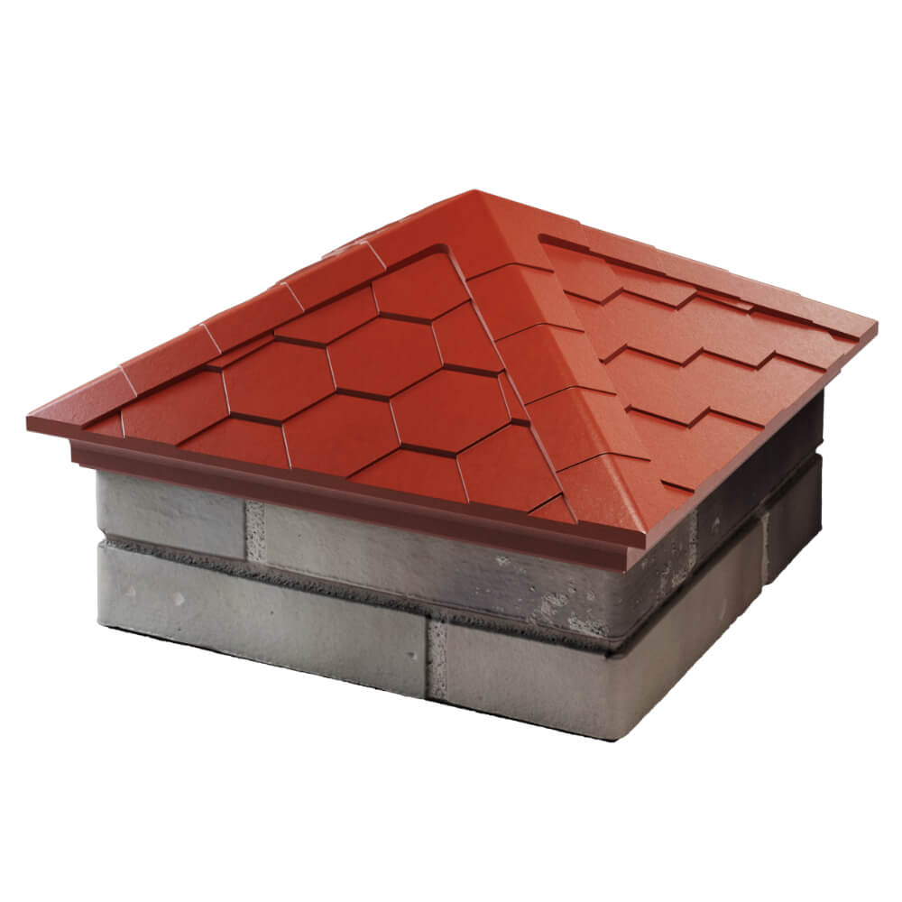 Колпак Zking Эверест Красный на столб 1.5х1.5 кирпича (390х390мм) в Жуковском фото