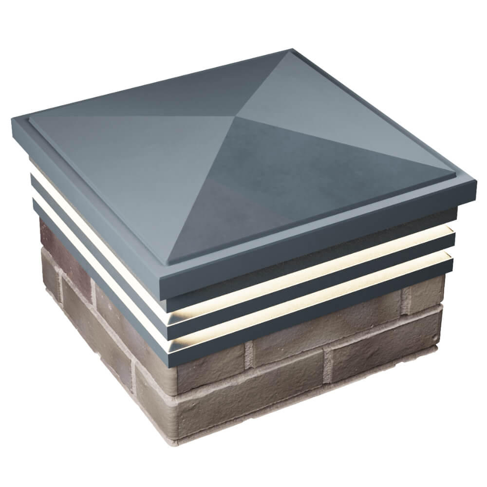 Колпак Zking Бона ХайТек Серый на столб 1.5х1.5 кирпича (385х385мм) с подсветкой в Жуковском фото