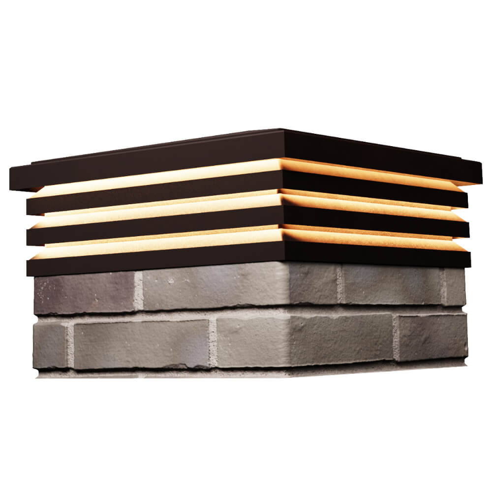 Колпак Zking Бона ХайТек Коричневый на столб 1.5х1.5 кирпича (385х385мм) с подсветкой в Жуковском фото