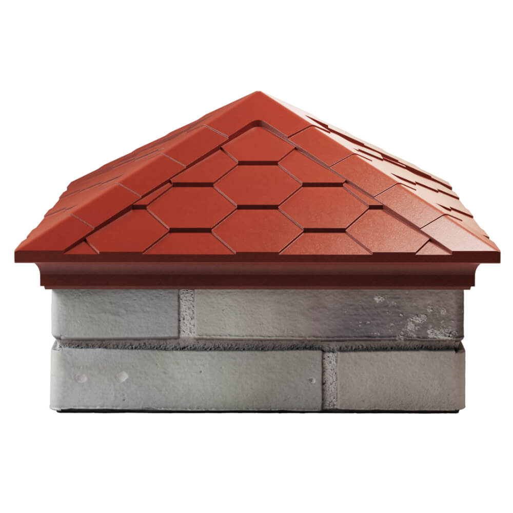 Колпак Zking Эверест Красный на столб 1.5х1.5 кирпича (390х390мм) Жуковский фото