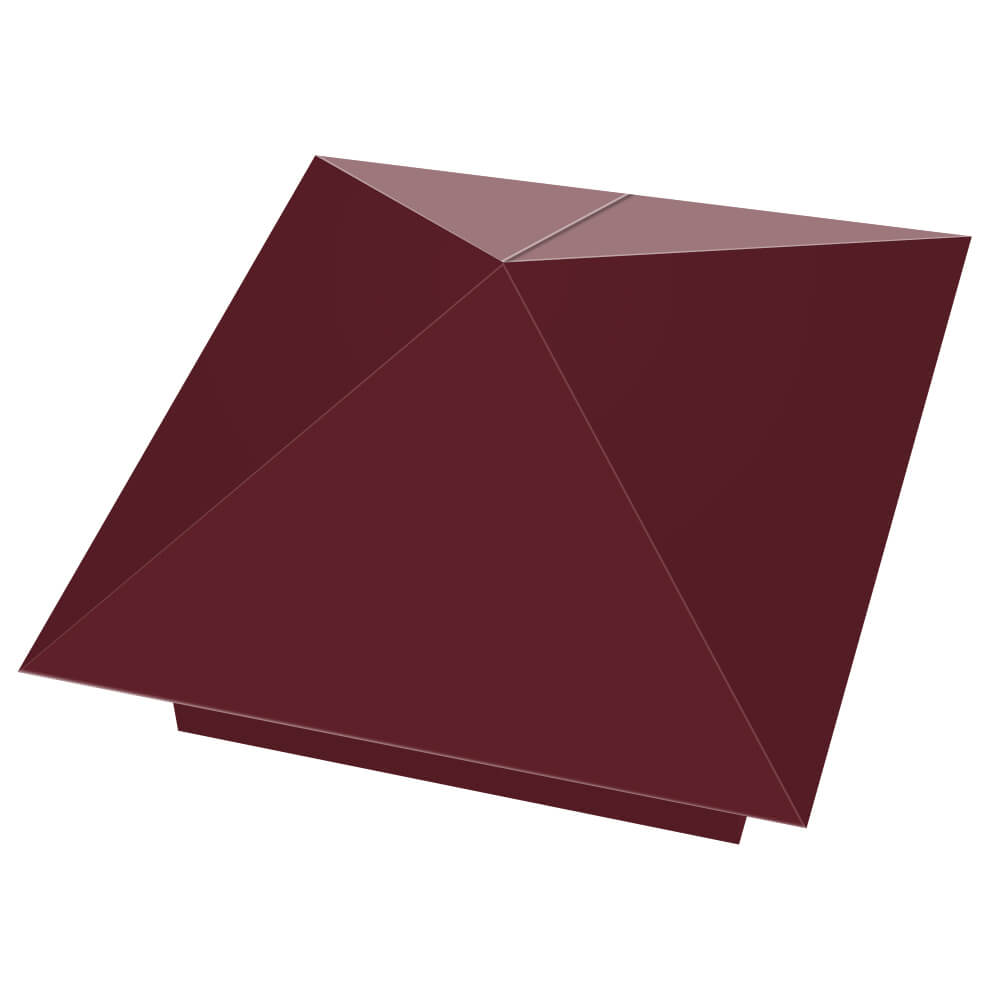 Колпак металлический 390х390мм RAL3005 Красное Вино заборный Жуковский фото