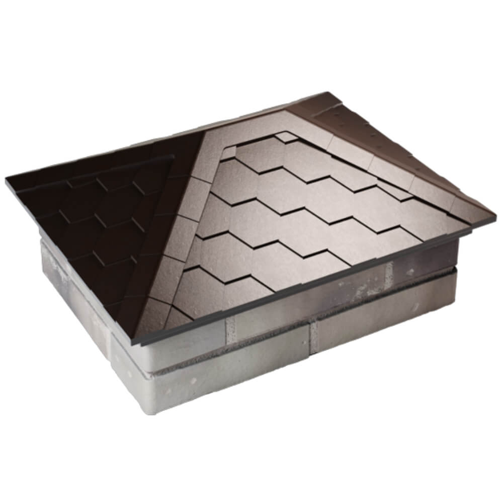 Колпак Zking Эверест Коричневый на столб 2х1.5 кирпича (520х390мм) Жуковский фото