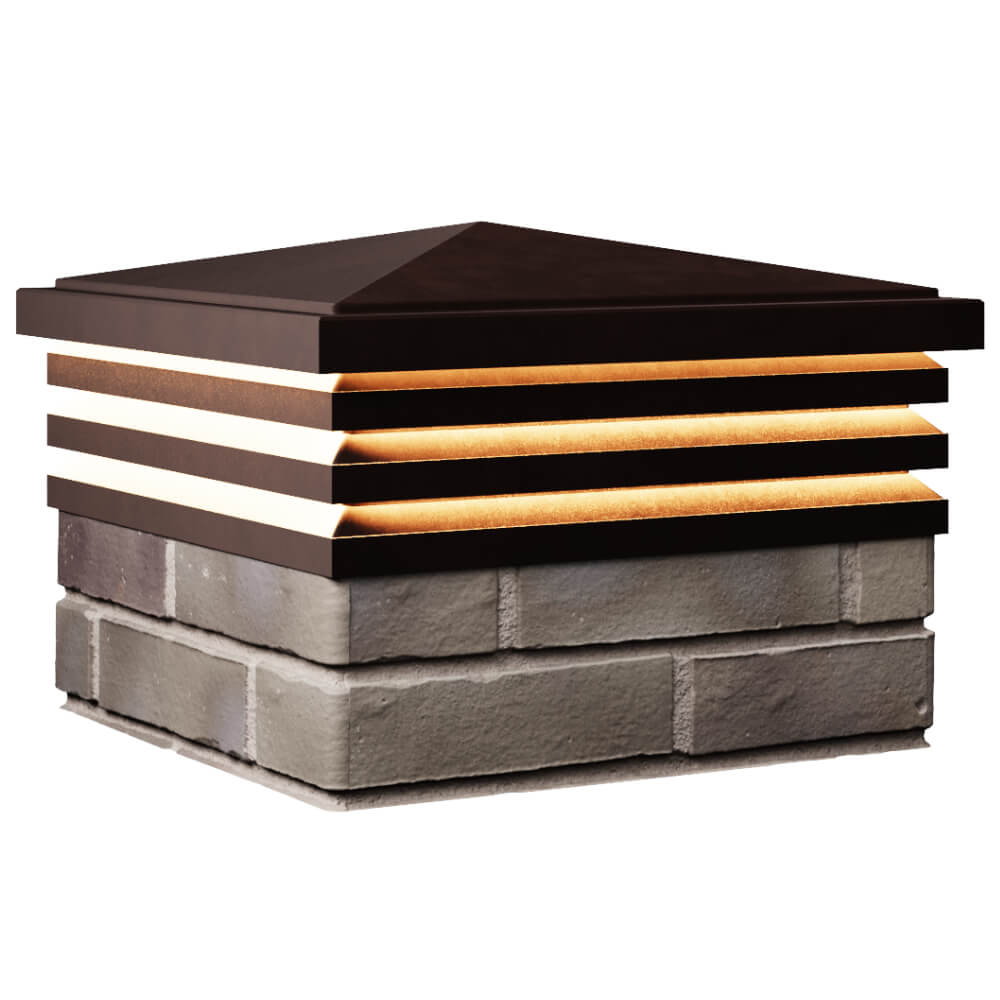 Колпак Zking Бона ХайТек Коричневый на столб 1.5х1.5 кирпича (385х385мм) с подсветкой в Жуковском фото