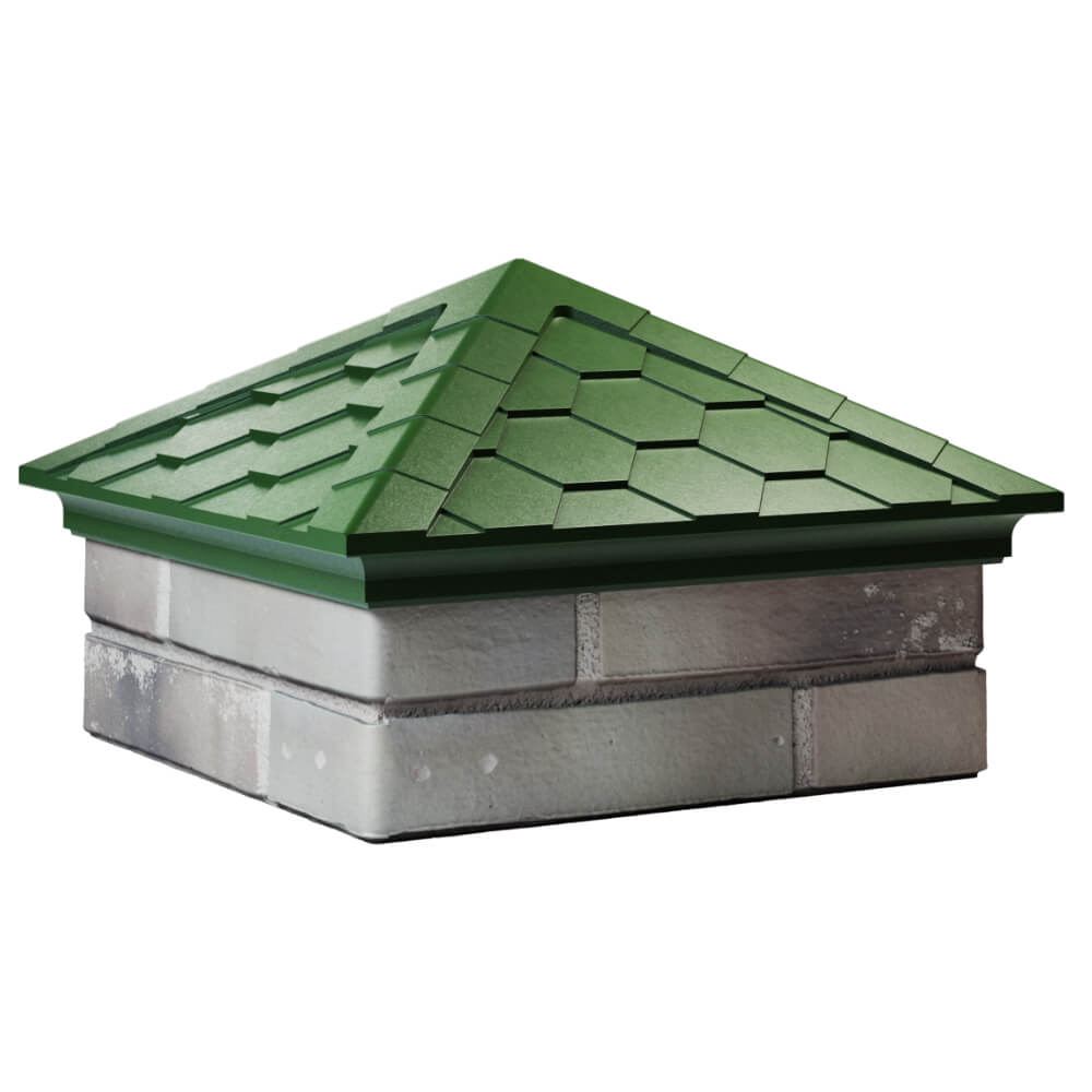 Колпак Zking Эверест Зеленый на столб 1.5х1.5 кирпича (390х390мм) в Жуковском фото