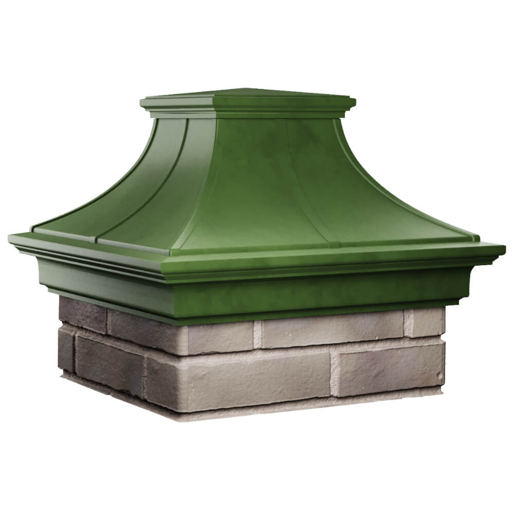 Колпак Zking Монблан Премиум Зеленый на столб 1.5х1.5 кирпича (385х385мм) в Жуковском фото
