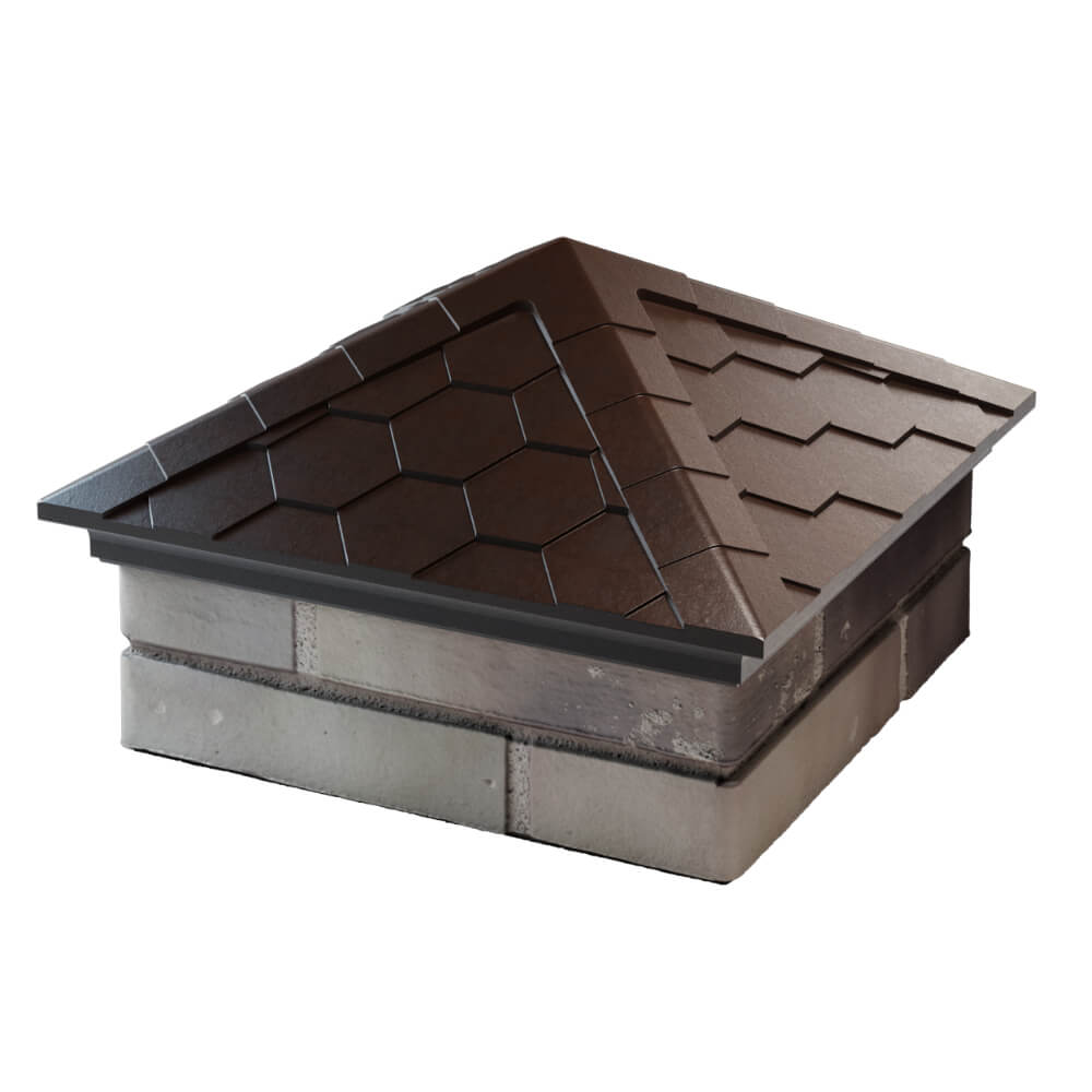 Колпак Zking Эверест Коричневый на столб 1.5х1.5 кирпича (390х390мм) в Жуковском фото