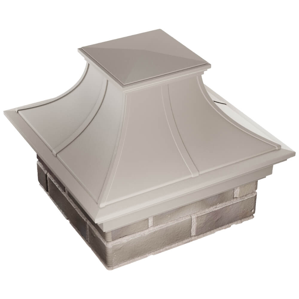 Колпак Zking Монблан Премиум Бежевый на столб 1.5х1.5 кирпича (385х385мм) в Жуковском фото